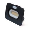 Thorgeon LED Floodlight 50W with PIR sensor, black housing, and transparent glass cover.