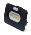 Thorgeon LED Floodlight 50W with PIR sensor, black housing, and transparent glass cover.