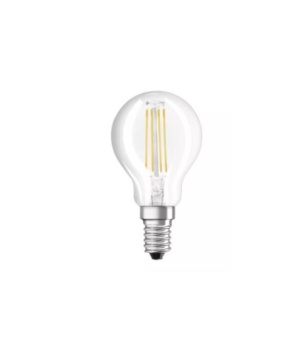 OSRAM LED Retrofit CLASSIC P bulb, 6.5W, E14, frosted cover, 2700K warm white, dimmable, high-efficiency for versatile home lighting