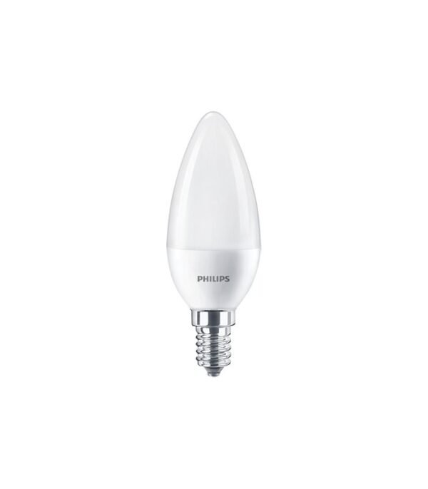 Philips LED Candle B38 7W E14 Bulb with 2700K Warm Light, Frosted Glass