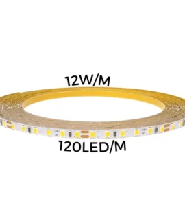 Thorgeon LED Strip 12W/m, 120LED/m, 12V, IP20, 3000K warm white, 1300lm/m, 60,000h lifespan, 5m length