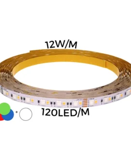 Thorgeon RGBCW LED Strip 24W/m, 120LED/m, IP20, 4000K, 24V, versatile lighting, CRI90, 60,000h lifespan, 5m length