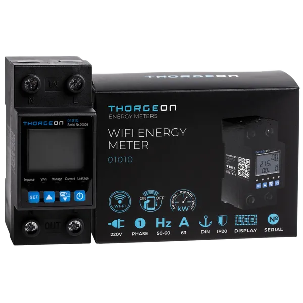 Thorgeon 1-Phase WIFI Energy Meter 63A DIN IP20