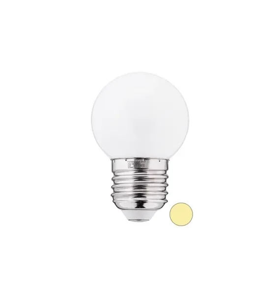 THORGEON LED Bulb 1W G45 240V 50Lm in Warm White - E27 Socket, Frosted Cover