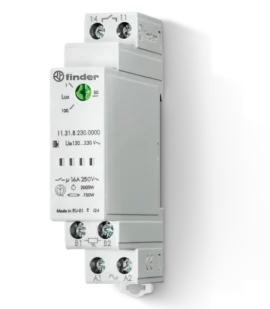 Photo of the 17.5mm Light Dependent Relay, showcasing its white, compact design for efficient light management.