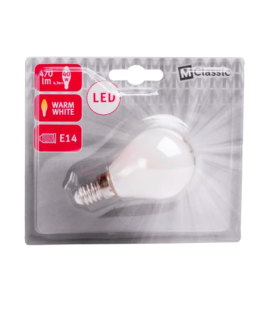 Philips Filament LED Bulb E14 4.3W P45, 2700K Warm White Light, 470 Lumens, Frosted Globe