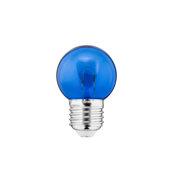 THORGEON LED Color Bulb 1W G45 in Blue, clear filament, energy-efficient, offering vibrant blue lighting for decorative purposes