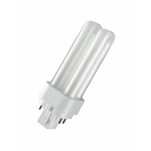 Osram Dulux D/E 13W 827 bulb showcasing its compact design and warm glow
